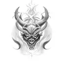 Devil eyes tattoo design idea