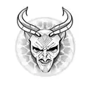 Devil eyes tattoo design idea