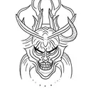 Devil eyes tattoo design idea