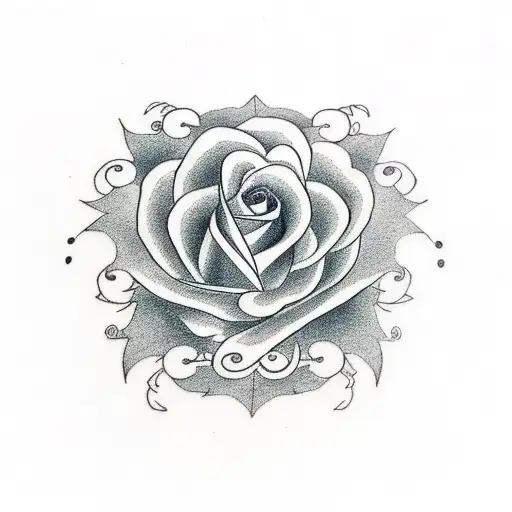 taurus sign with a rose tattoo design idea