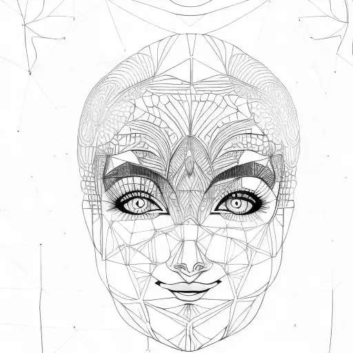 female face mind body soul look inward tattoo design idea