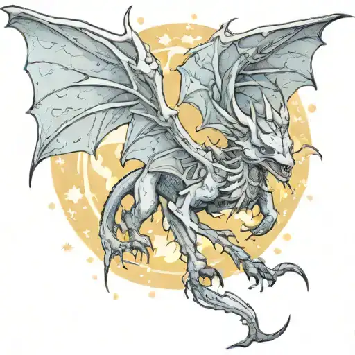 bat celestial dragon tattoo design idea