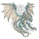 bat celestial dragon tattoo design idea