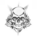 expendables skull with roses tattoo design idea