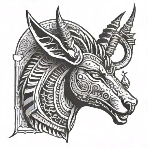 egyptian god anubis tattoo design idea