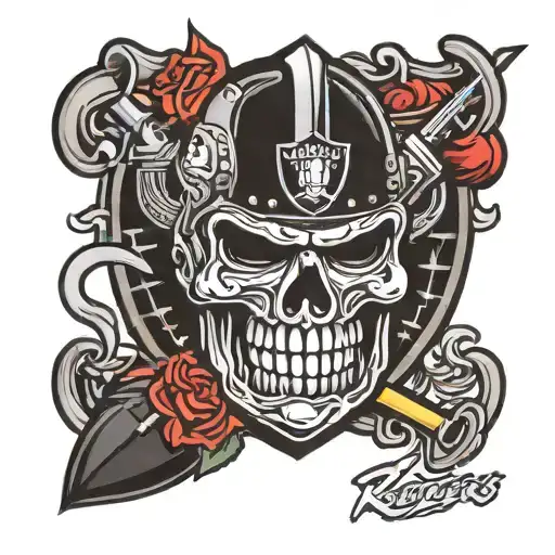 raiders football logo incorporated tattoo design idea