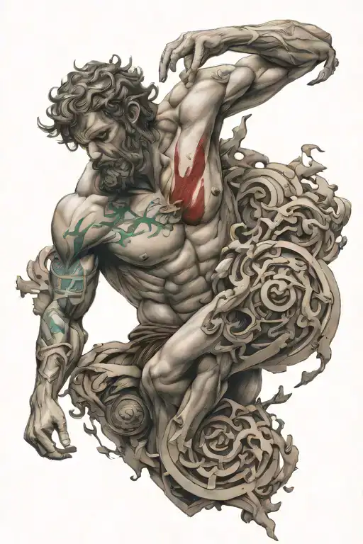 Atlas greek god tattoo design idea