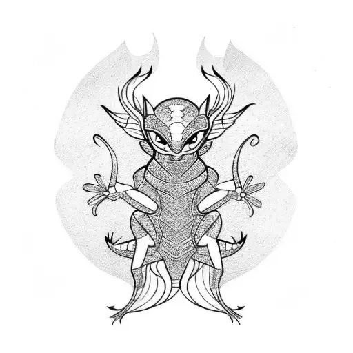 fire gecko tattoo design idea