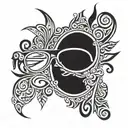 eyeglasses tattoo design idea