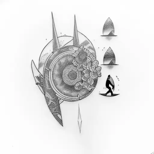 minimal tattoo for my brother who loves photography and surfing and skateboarding  tattoo design idea