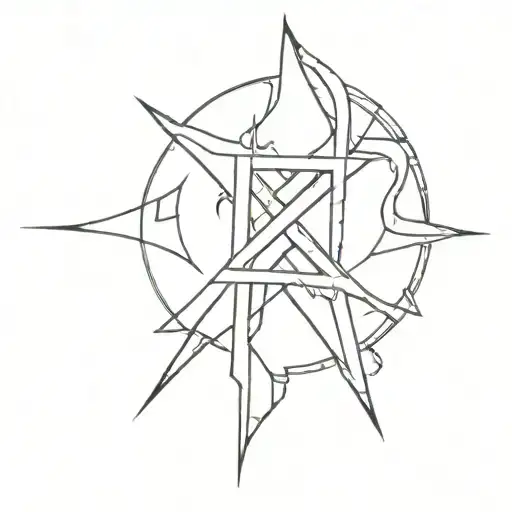 A minimalist fine line tattoo design featuring Diablo runes, including Jah, Ith, and Ber.  tattoo design idea