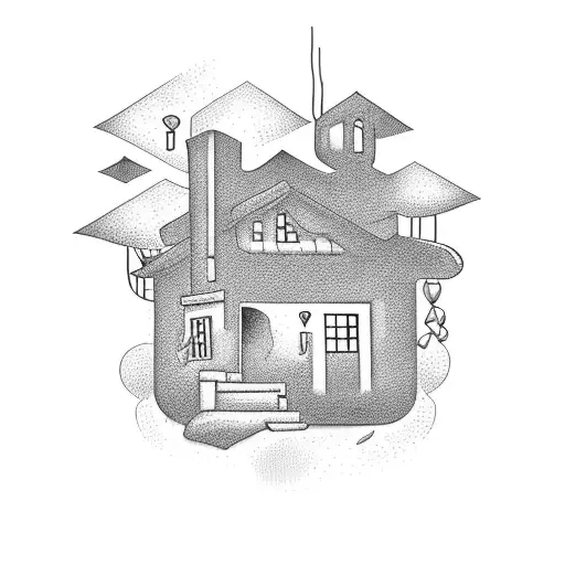 BH Stands for bum house but i want letters and possible a connection to a house design tattoo design idea