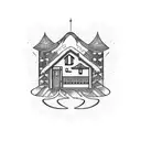 BH Stands for bum house but i want letters and possible a connection to a house design tattoo design idea