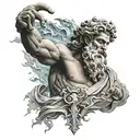 zeus and rays background tattoo design idea
