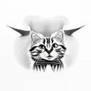tuxedo cat and long haired striped cat hugging tattoo design idea