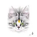 tuxedo cat and long haired striped cat hugging tattoo design idea