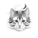 tuxedo cat and long haired striped cat hugging tattoo design idea