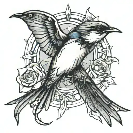 swallow bird sketch design tattoo design idea