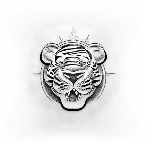 tigger whith blue eyes tattoo design idea