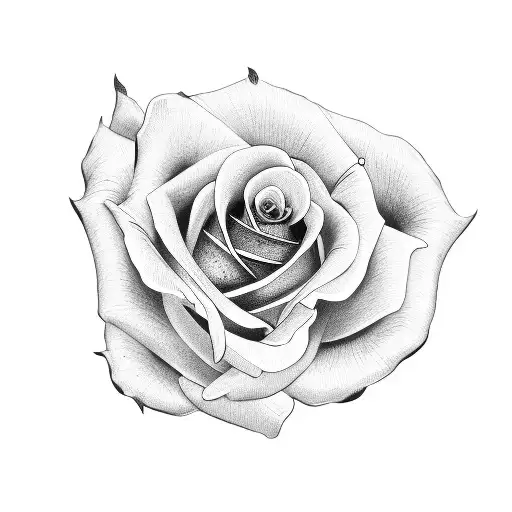 Rose black and white  tattoo design idea