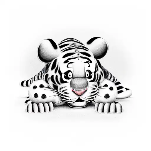 tigger whith blue eyes tattoo design idea