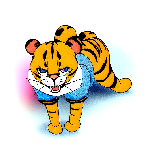 tigger whith blue eyes tattoo design idea