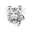 tigger whith blue eyes tattoo design idea