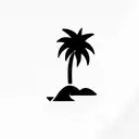 Mix of Palm tree and Wave in one object tattoo design idea