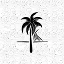Palm Tree with wave tattoo design idea