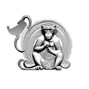 monkey figurine in azteca style tattoo design idea