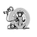 monkey figurine in azteca style tattoo design idea