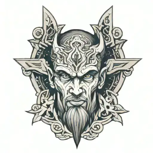 Vulcan god tattoo design idea