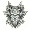 Vulcan god tattoo design idea