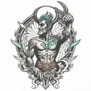 Vulcan god tattoo design idea