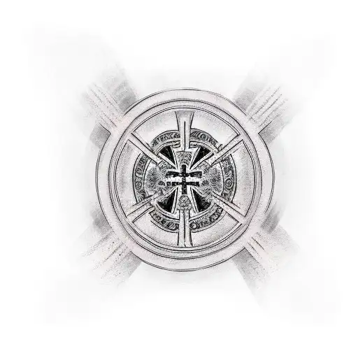 cross in the middle chest tattoo with animals on the side tattoo design idea