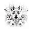 jesus with animals tattoo design idea