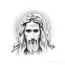 jesus with animals tattoo design idea