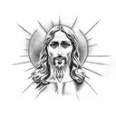 jesus with animals tattoo design idea