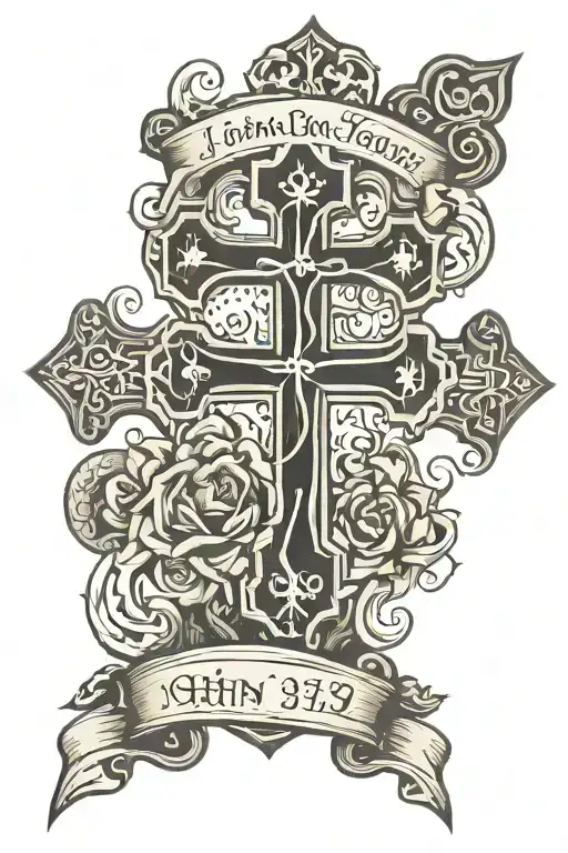 John 13:7 Cross surrounded tattoo design idea