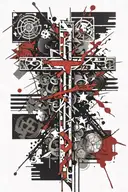 John 13:7 cross with background  tattoo design idea