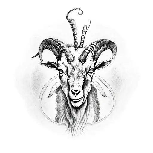 vitruvian goat tattoo design idea