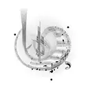 A heartbeat waveform transformed into sheet music tattoo design idea