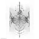 A heartbeat waveform transformed into sheet music tattoo design idea