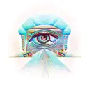 Third Eye with Egyptian hieroglyphs tattoo design idea