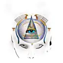 Third Eye with Egyptian hieroglyphs tattoo design idea