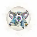 Third Eye with Egyptian hieroglyphs tattoo design idea