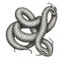 Ouroboros, a coiled snake biting its own tail tattoo design idea