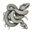 Ouroboros, a coiled snake biting its own tail tattoo design idea