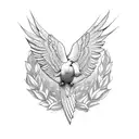 dove with heart tattoo design idea
