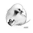 dove with heart tattoo design idea